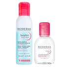 Bioderma Kit Água Micelar Calmante 100ml + Água Micelar Bifásica para Olhos e Lábios 125ml