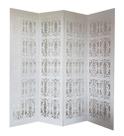 Biombo 4 Folhas 172X180cm Mdf Modelo 2 Branco Vazado