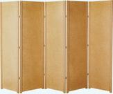 Biombo 5 Folha Ripado MDF Cru Divisor Ambiente Madeira Liso