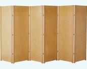 Biombo 6 Folha Ripado MDF Cru Divisor Ambiente Madeira Liso Divisória De Ambiente Painel Sanfonado