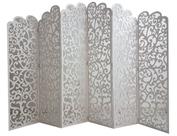 Biombo 6 Folhas 258X180cm Mdf Modelo 21 Branco Vazado