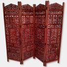 Biombo De Madeira Indiano Artesanato Rico Em Detalhes