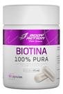 Biotina 100% Pura 60 Capsulas Bodyaction Saúde Unhas E Pele