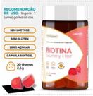 Biotina Gummy hair sabor morango 30 capsulas