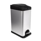 Biovis - Lixeira Inox 15LTs Retangular com Pedal (47x 21x34cm)