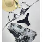 Biquíni 3 Peças com Saída de Praia Meia Taça com Bojo Removível Calcinha Fio Duplo + Calça Tule Biquíni 3 Peças com Saída de Praia Meia Taça com Bojo Removível Calcinha Fio Duplo + Calça Tule