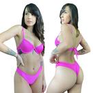 Biquíni Aro Inteiro Com Bojo Calcinha Asa Delta Canelado Rosa Biquíni Aro Inteiro Com Bojo Calcinha Asa Delta Canelado Rosa