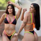Biquíni Asa Delta Tira Neon Moda Gringa Blogueira
