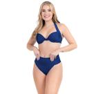 Biquini Bikini Top Retrô Aro Meia Taça Hot Pant Cintura Media Cintilante