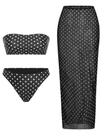 Biquíni, biquíni, ZAFUL, 3 peças, bandeau, corte alto com vestido encapado