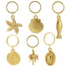 Biquíni Charm DOUBI 6 peças de aço inoxidável dourado à prova d'água