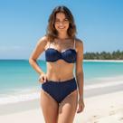 Biquíni Cintura Alta Estruturado que modela o corpo com Alça Pérola