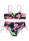 Biquíni com Proteção UV Infantil Feminino Verão Praia Férias Azul Floral - Malwee