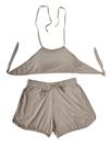 Biquíni conjunto com top frente única e short liso
