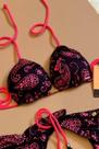 Biquíni Cortininha com Bojo Rosa e Preto Ralu Modas Ref.27473