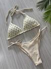 Biquíni Cortininha Praia Casual Sensual Elegante Algodão Semi Fio Amarrar Praia Feriado Festa de aniversário Namorando viagem Esportes e Fitness