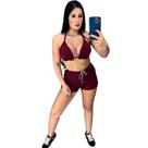 Biquíni Cortininha + Short Suplex Bordô