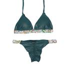 Biquini Cortininha Trança Levanta Bumbum Bojo Moda Praia Top Feminino Fio Dental Neon