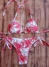 Biquíni Cortininha vermelho com branco tamanho único P ao GG Biquíni Cortininha vermelho com branco tamanho único P ao GG