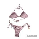 Biquini cotininha tamnho m rosa e branco