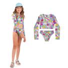 Biquíni Cropped Infantil Feliz Proteção UV 50+ Boca Grande