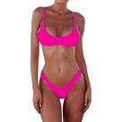 Biquíni de banho feminino SherryDC rosa com acolchoado