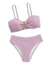 Biquíni de banho Floerns Metal Starfish Textured Girl Mauve 12Y