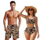 Biquíni de cintura alta KEIAHUAN Duck Camo Hunting Couple