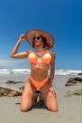 Biquíni de marquinha Fina Moda Praia GISELE feminina lançamento Fio dental Top Cortininha com bojo