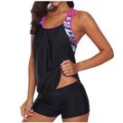 Biquíni de patchwork estampado feminino push-up acolchoado maiô maiô conjunto de roupa de praia