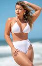 Biquíni Feminino Bojo Removível Conjunto Biquíni Cortininha com Bojo e Calcinha Hot Pants Fio Duplo Branco 563147