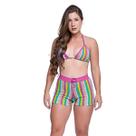 Biquíni Feminino Com Short Saída de Praia Conjunto Crochê