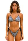 Biquíni Feminino Cortininha Com Bojo e Calcinha Amarra Lateral Levanta Bumbum