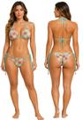 Biquíni Feminino Cortininha Com Bojo Estampado Calcinha Levanta Bumbum e Amarra Lateral
