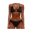 Biquíni Feminino De Verão Leve Com Cintura Alta Em Cor Sólida, Sexy E Fashion Com Fecho Dourado