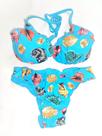 Biquini feminino duas peças com estampa floral, Tamanho M