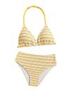 Biquíni feminino RoseSeek Tie Dye de 2 peças, amarelo 13Y