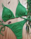 Biquíni feminino sem bojo cortininha, calcinha de amarrar moda praia