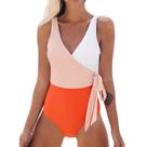 Biquíni feminino sólido push-up acolchoado Swimwear Beachwear Maiô de uma peça