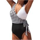 Biquíni feminino sólido push-up acolchoado Swimwear Beachwear Maiô de uma peça
