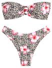 Biquíni feminino ZAFUL Bandeau O Ring de corte alto Tie Dye S