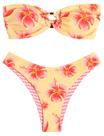 Biquíni feminino ZAFUL Bandeau O Ring sem alças de corte alto