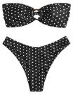 Biquíni feminino ZAFUL Bandeau O Ring sem alças e corte alto