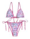 Biquíni feminino ZAFUL com gravata triangular lateral, ponto chicote, 2 peças