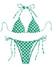 Biquíni feminino ZAFUL estampado triangular, frente única, verde