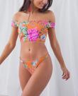 biquíni flowers com top de manguinha -TAMANHO M