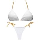 Biquíni Glamour Feminino Cortininha Calcinha Fio Amarração