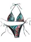 Biquíni GORGLITTER com estampa de chita, tanga triangular, verde