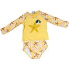 Biquini Infantil 4 a 10 anos Conjunto Proteçõ Uv 50+ Amarelo Estrela do Mar