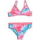 Biquíni Infantil Azul Rosa Tie Dye Viés Amarração Criança